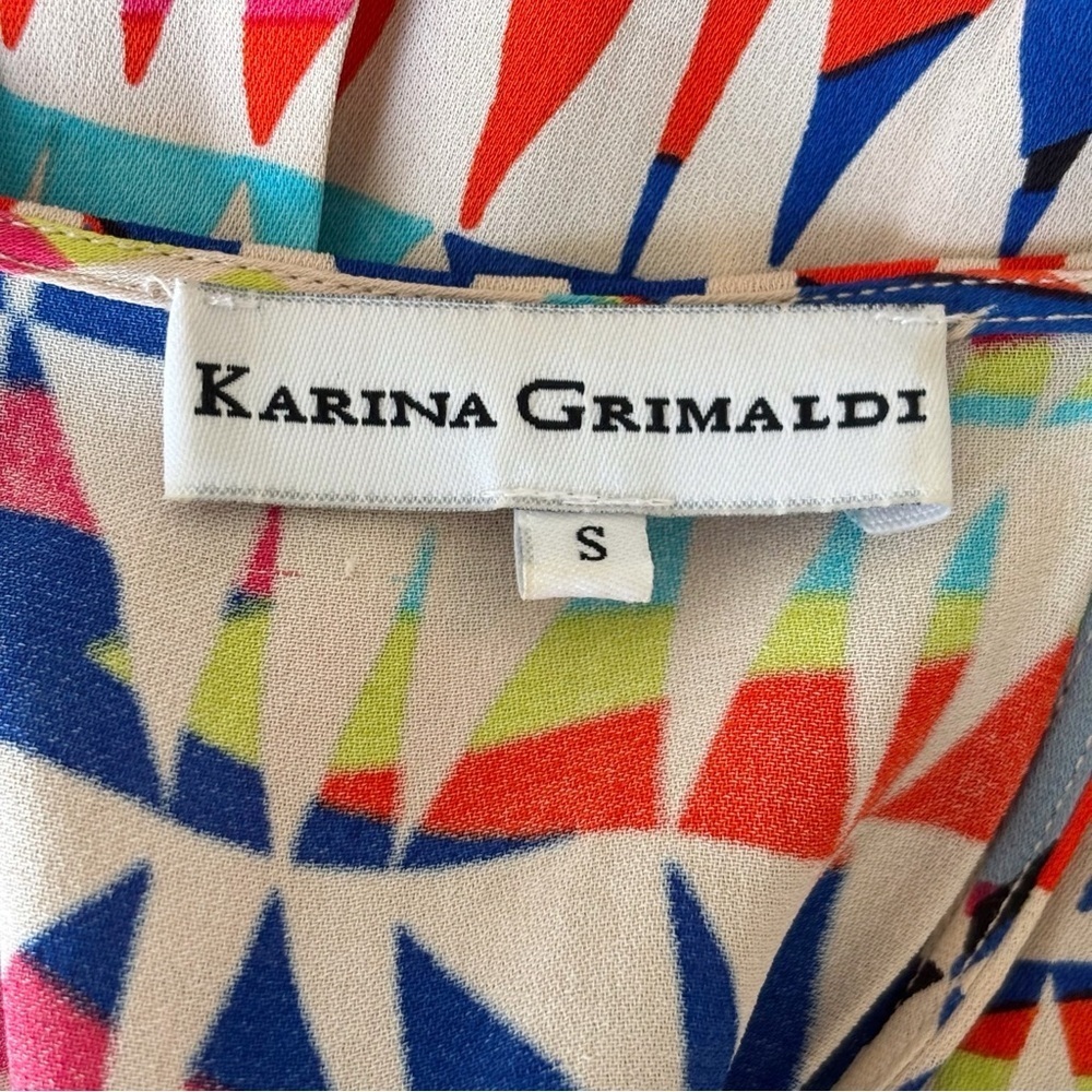 Karina Grimaldi Vibrant Geometric Print Romper Small Nautical Summer - Picture 5 of 6